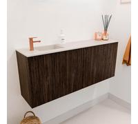 Mondiaz JOYA-DLUX 100cm meuble de salle de bains - couleur Walnut - Vasque FAYE position Gauche 1 trou de robinet couleur Meli. JYDLX100L2D1KWalMel