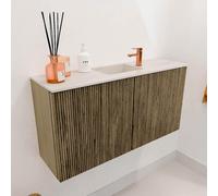 Mondiaz JOYA-DLUX 80cm meuble de toilette - couleur Dusk - Vasque FAYE position Milieu 1 trou de robinet couleur Meli. JYDLX80M2D1KDusMel