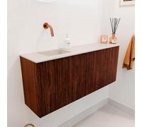 Mondiaz JOYA-DLUX Meuble de salle de bains 101.6cm - arrondi droit couleur Ruby - Vasque FAYE position Gauche Sans trou de robinet couleur Meli JYDLX102RL2D0KRubMel