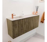 Mondiaz JOYA-DLUX Meuble de salle de bains 101,6cm - arrondi droite couleur Dusk - Vasque FAYE position Gauche 1 trou de robinet couleur Meli. JYDLX102RL2D1KDusMel