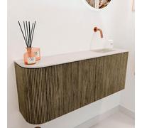 Mondiaz JOYA-DLUX Meuble de salle de bains - 101,6cm - arrondi gauche couleur Dusk - Vasque FAYE position Droite Sans trou de robinet couleur Meli JYDLX102LR2D0KDusMel