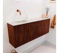 Mondiaz JOYA-DLUX Meuble de salle de bains - 111,6 cm - arrondi droit couleur Ruby - Vasque FAYE position Gauche Sans trou de robinet couleur Meli JYDLX112RL2D0KRubMel