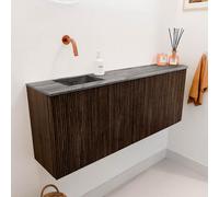 Mondiaz JOYA-DLUX Meuble de salle de bains 111.6cm - arrondi droit couleur Noyer - Vasque FAYE position Gauche Sans trou de robinet couleur Sombra. JYDLX112RL2D0KWalSom