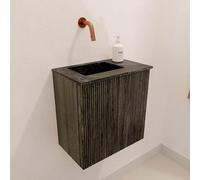 Mondiaz JOYA-DLUX Meuble de salle de bains - 40cm - couleur Shadow - Vasque FAYE position Gauche Sans trou de robinet couleur Lava JYDLX40L1D0KShaLav
