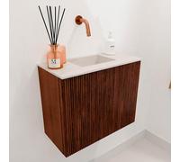 Mondiaz JOYA-DLUX Meuble de salle de bains 50cm - couleur Ruby - Vasque FAYE position Milieu Sans trou de robinet couleur Meli. JYDLX50M1D0KRubMel