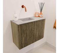 Mondiaz JOYA-DLUX Meuble de salle de bains 61,6cm - arrondi droit couleur Dusk - Vasque FAYE position Gauche Sans trou de robinet couleur Glace JYDLX62RL1D0KDusGla