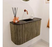 Mondiaz JOYA-DLUX Meuble de salle de bains 73.2cm - arrondi gauche et droite couleur Dusk - Vasque FAYE position Milieu Sans trou de robinet couleur Lava JYDLX74LRM1D0KDusLav