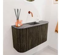 Mondiaz JOYA-DLUX Meuble de salle de bains 73.2cm - arrondis gauche et droite couleur Shadow - Vasque FAYE position Milieu Sans trou de robinet couleur Sombra JYDLX74LRM1D0KShaSom