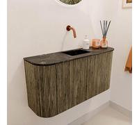 Mondiaz JOYA-DLUX Meuble de salle de bains 83.2cm - arrondi gauche et droite couleur Dusk - Vasque FAYE position Milieu Sans trou de robinet couleur Lava JYDLX84LRM2D0KDusLav