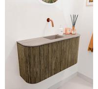 Mondiaz JOYA-DLUX Meuble de salle de bains 83,2cm - arrondis gauche et droite couleur Dusk - Vasque FAYE position Milieu Sans trou de robinet couleur Saba JYDLX84LRM2D0KDusSab