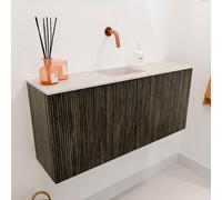 Mondiaz JOYA-DLUX Meuble de salle de bains 90cm - couleur Shadow - Vasque FAYE position Milieu Sans trou de robinet couleur Meli JYDLX90M2D0KShaMel