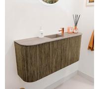 Mondiaz JOYA-DLUX Meuble de salle de bains 93,2cm - arrondi gauche et droite couleur Dusk - Vasque FAYE position Milieu 1 trou de robinet couleur Saba. JYDLX94LRM2D1KDusSab