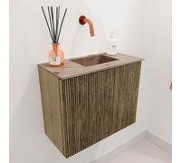 Mondiaz JOYA-DLUX Meuble de toilette 50cm - couleur Dusk - Lavabo FAYE position Droite Sans trou de robinet couleur Arena JYDLX50R1D0KDusAre