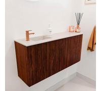 Mondiaz JOYA-DLUX Meuble de toilette 91,6cm - arrondi droit couleur Ruby - Lavabo FAYE position Gauche 1 trou de robinet couleur Meli. JYDLX92RL2D1KRubMel