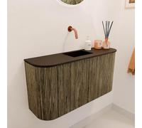 Mondiaz JOYA Meuble de salle de bains 83,2cm - arrondi gauche et droite couleur Dusk - Vasque FAYE position Milieu Sans trou de robinet couleur Urban JY84LRM2D0KDusUrb