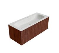Mondiaz KURVE-DLUX Ensemble de meuble - 110x46x40cm - 1 tiroir - lavabo en solid surface - milieu - 1 trou de robinet - Ruby KRVBGM1101L0D1KMRubOpa