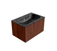 Mondiaz KURVE-DLUX Ensemble de meuble salle de bain - 70x46x40cm - 1 tiroir - lavabo en solid surface - milieu - 1 trou de robinet - Ruby KRVBGS701L0D1KMRubLav