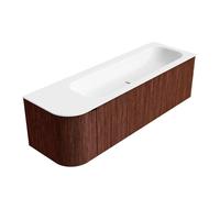 Mondiaz KURVE Ensemble de meuble salle de bain - 145x46x40cm - 1 tiroir - 1 porte - lavabo en solid surface - droite - 1 trou de robinet - Ruby KRVBGL145L1L1D1KRRubTal