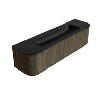 Mondiaz KURVE Ensemble de meuble salle de bain - 170x46x40cm - 1 tiroir - 2 portes - lavabo en solid surface - milieu - 1 trou de robinet - Shadow KRVBGL170LR1L2D1KMShaUrb