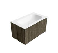 Mondiaz KURVE Ensemble de meuble salle de bain - 80x46x40cm - 1 tiroir - lavabo en solid surface - milieu - sans trou de robinet - Shadow KRVBGS801L0D0KMShaTal
