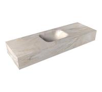 Mondiaz LEX Lavabo suspendu - 90x12x30cm - 1 lavabo - sans trou de robinet - central - solid surface - ostra F52116Ostra