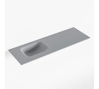 Mondiaz LEX Lave-main - 90x30x0.9cm - lavabo gauche - sans trou de robinet - Solid Surface - pour meuble lave mains - Plata F51117Plata