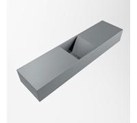 Mondiaz TYNE Lave-main - 90x23x12cm - lavabo au centre - sans trou de robinet - Solid Surface - Plata TYNE20014PLATA