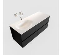 MONDIAZ VICA Ensemble de meuble salle de bain - 120cm - 4 tiroirs - lavabo Moon gauche - 0 trous de robinet - solid surface urban PC75341524