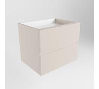 Mondiaz VICA Meuble sous vasque - 60x45x50cm - 2 tiroirs - découpe pour siphon au centre - softclose - Linen M73101Linen