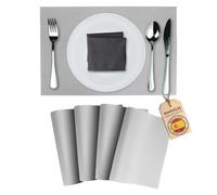 Mondiroso. Lot de 4 sets de table lavables antidérapants pour table de salle à manger et cuisine (4, argent)
