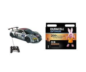 Mondo-63386-NouvelleAudiR8LMSRadiocommandéEchelle1/18 + Piles AA Duracell Optimum (lot de 8) - Piles Alcalines 1,5V - Jusqu’à 200% plus longtemps ou plus puissant - Alimentez vos appareils énergivores