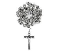 Mondo Cattolico - Chapelet catholique Benoît pendant l'Angelus du Pape, Collier chapelet avec perles en verre bleu filigrane du pape François. Idéal comme cadeau religieux, Normal, Verre, Pas de gemme