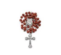 Mondo Cattolico Chapelet original parfumé à la rose avec médaille du centre de santé de notre Dame de la bonne santé, Étain, Pas de gemme