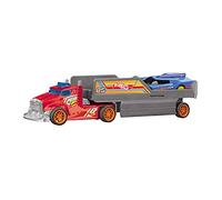 MONDO Hot Wheels Motors - Camion radiocommandé avec remorque Extensible et Voiture à rétro Friction - Double Rig Truck - 32cm - Jouet Enfant - 3 Ans et Plus - 63681