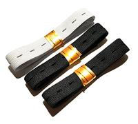 Mondo Idea Lot de 3 élastiques avec œillets pour coudre bande élastique en polyester artisanale, bricolage, ruban pour couture, accessoires de mercerie et couture Blanc et noir (15 mm x 90 cm)