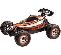 MONDO Motors - Buggy High Speed Télécommandée - Voiture Jouet radiocommandée 360° 2.4 GHz - Echelle 1:18-Couleur Noire/Orange (Piles Non Incluses) - 63548