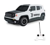 MONDO Motors, Jeep Renegade Juventus, échelle 1:24, Vitesse jusqu'à 8 km/h, Voiture Jouet pour Enfants - 63555, Noir et Blanc.
