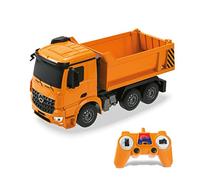 Mondo Motors- Mercedes Arocs Benne, Chantier, pour Enfant, garçon, 63514, Orange, 1:26