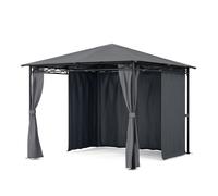 Mondo Pavillon de jardin avec auvent 295x262x295 acier polyester Pergola Gris