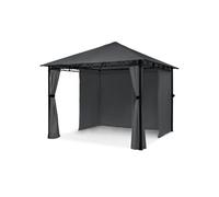 Mondo Pavillon de jardin avec auvent 295x262x295 acier polyester Pergola Gris