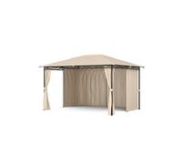 Blumfeldt Pergola Mondo 3x4 m, structure métallique, 4 parois polyester 160 g, beige