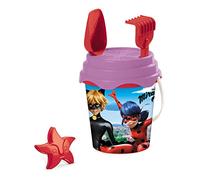Mondo Toys - BUCKET SET + WATER CAN MIRACULOUS - Seau 17 cm avec cruche pour eau - Jouet de plage (6 pièces) pour enfants - 28407