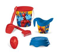 Mondo Toys - BUCKET SET + WATER CAN SPIDERMAN - Seau 17 cm avec cruche pour eau - Jouet de plage (6 pièces) pour enfants - 18427