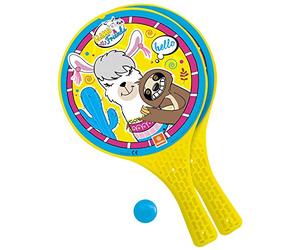 Mondo Toys - Llama & Friends - 2 Raquettes en Plastique/Balle en Caoutchouc - Jeu de Plage pour Enfants et Adultes - 15039