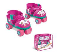 Mondo Patins à roulettes réglables Unicorn – Taille 22–29 – Sac, coudières et genouillères