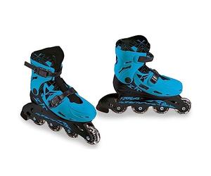 Mondo Toys - Rollers garçon - Patins en Ligne - Roues en PVC - Roller Enfant/garçon - Taille M/Pointure 33/36-28330 Bleu