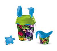 Mondo Toys Turtles - Set Plage - Seau Renew Toys et Accessoires : Tamis, râteau, Pelle, Moule, arrosoir Inclus 28591