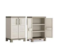 Mondo Viro Armoire en résine de jardin Bacas avec étagères intérieures et pieds surélevés (basse - 89 x 54 93 cm)