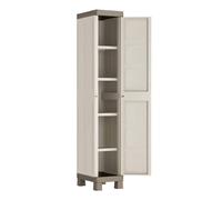 MONDO VIRO Armoire porte-objets et balais Bacau 2 portes avec étagères intérieures et pieds surélevés (étroit 1 porte - 33 x 45 x 182 cm)