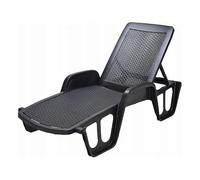 Mondo Viro Chaise longue en résine avec dossier inclinable pour piscine et jardin (anthracite)